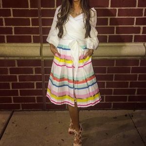 Kate Spade colorful striped midi skirt